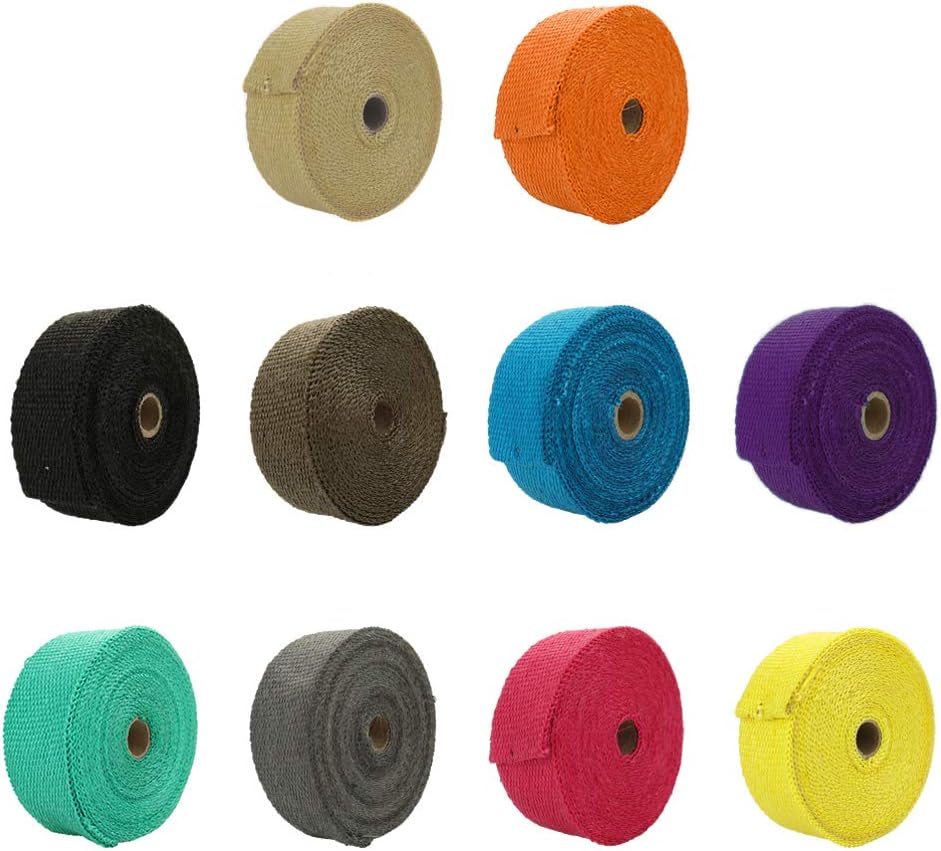 Exhaust Wrap Titanium - Rouleau d'enveloppe thermique d'échappement en fibre