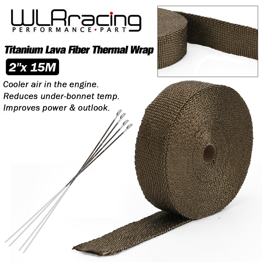 Exhaust Wrap Titanium - WLR RACING-15 M Premium échappement bandeau